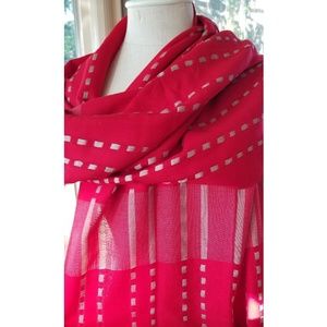 Red scarf with Woven Details